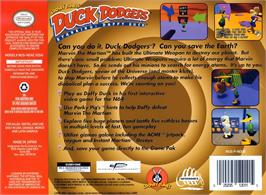Box back cover for Daffy Duck Starring as Duck Dodgers on the Nintendo N64.