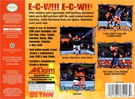 Box back cover for Ecw Hardcore Revolution on the Nintendo N64.