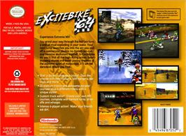 Box back cover for Excitebike 64 on the Nintendo N64.