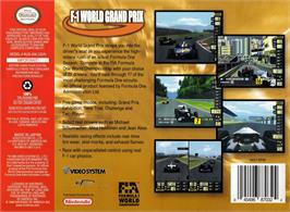 Box back cover for F-1 World Grand Prix on the Nintendo N64.