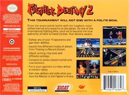 Box back cover for Fighter Destiny 2 on the Nintendo N64.