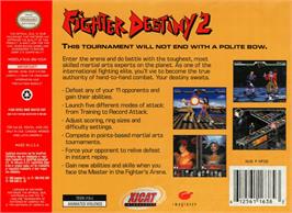 Box back cover for Fighter Destiny 2 on the Nintendo N64.