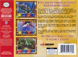 Box back cover for Gauntlet Legends on the Nintendo N64.