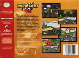 Box back cover for Mario Kart 64 on the Nintendo N64.
