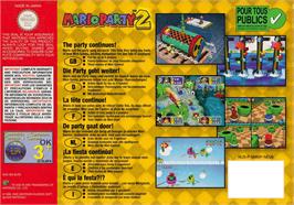 Box back cover for Mario Party 2 on the Nintendo N64.
