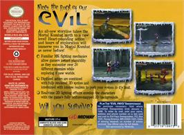 Box back cover for Mortal Kombat Mythologies - Sub-zero on the Nintendo N64.