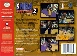 Box back cover for NBA Courtside 2 featuring Kobe Bryant on the Nintendo N64.