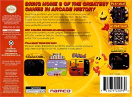 Box back cover for Namco Museum 64 on the Nintendo N64.