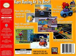 Box back cover for Penny Racers on the Nintendo N64.