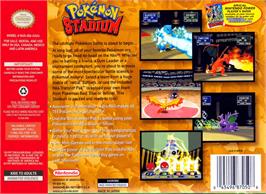 Box back cover for Pokemon Stadium on the Nintendo N64.