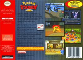 Box back cover for Pokemon Stadium 2 on the Nintendo N64.