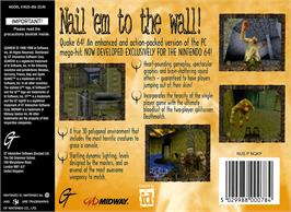 Box back cover for Quake on the Nintendo N64.