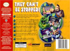 Box back cover for Rampage - World Tour on the Nintendo N64.