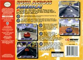 Box back cover for Rush 2: Extreme Racing USA on the Nintendo N64.