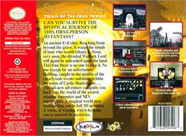Box back cover for Shadowgate 64 - Trials Of The Four Towers on the Nintendo N64.