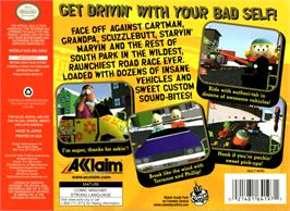 Box back cover for South Park Rally on the Nintendo N64.