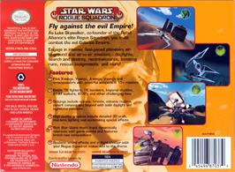 Box back cover for Star Wars - Rogue Squadron on the Nintendo N64.
