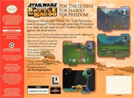 Box back cover for Star Wars Episode I - Battle For Naboo on the Nintendo N64.