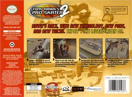 Box back cover for Tony Hawk's Pro Skater 2 on the Nintendo N64.