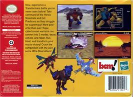 Box back cover for Transformers - Beast Wars Transmetals on the Nintendo N64.
