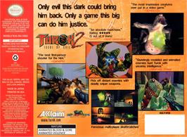 Box back cover for Turok 2 - Seeds Of Evil on the Nintendo N64.