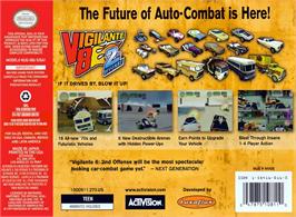 Box back cover for Vigilante 8 - 2nd Offense on the Nintendo N64.