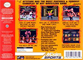 Box back cover for WWF Attitude on the Nintendo N64.