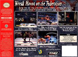 Box back cover for WWF No Mercy on the Nintendo N64.
