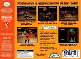 Box back cover for Wwf War Zone on the Nintendo N64.