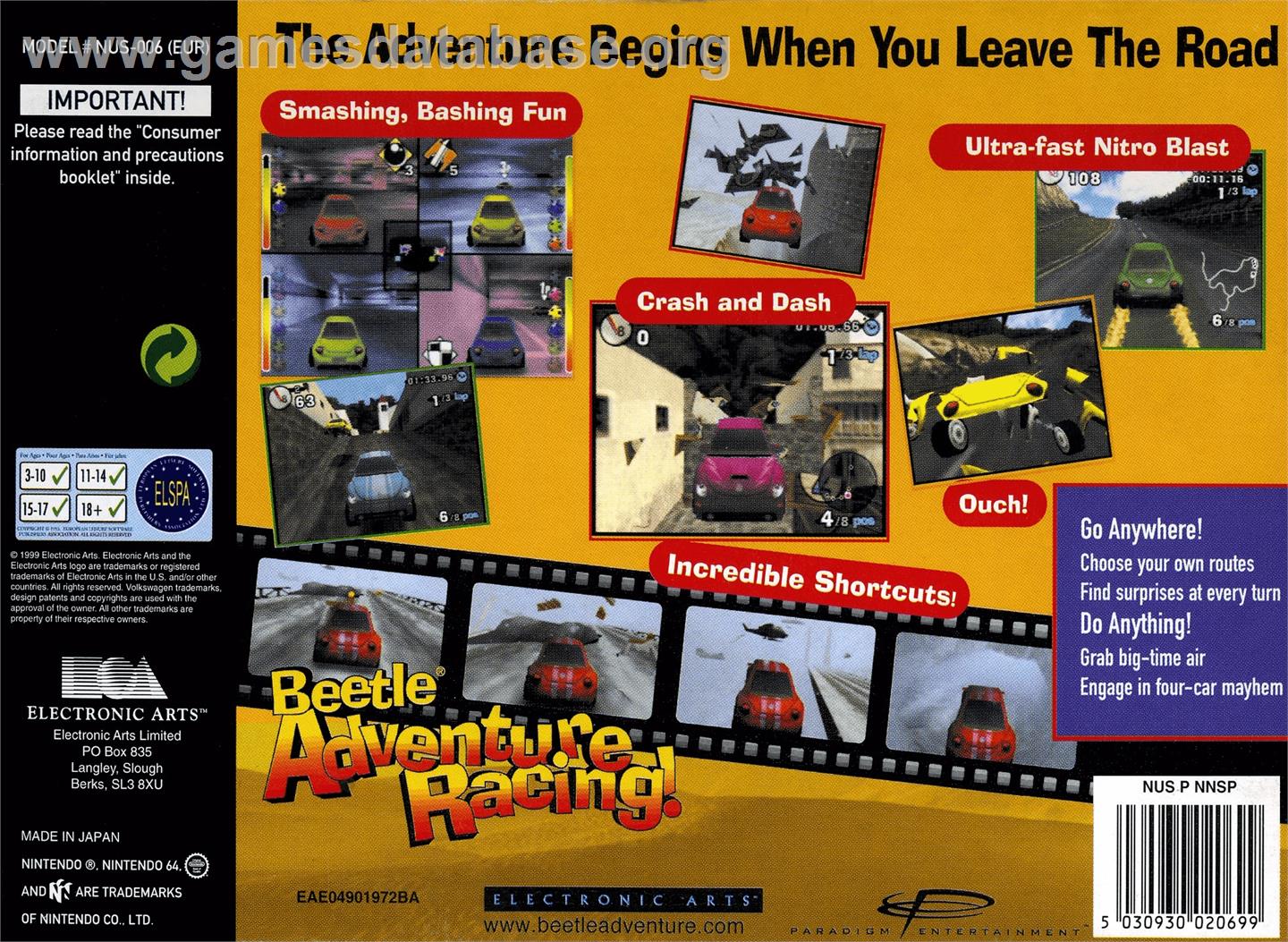 Beetle Adventure Racing - Nintendo N64 - Artwork - Box Back