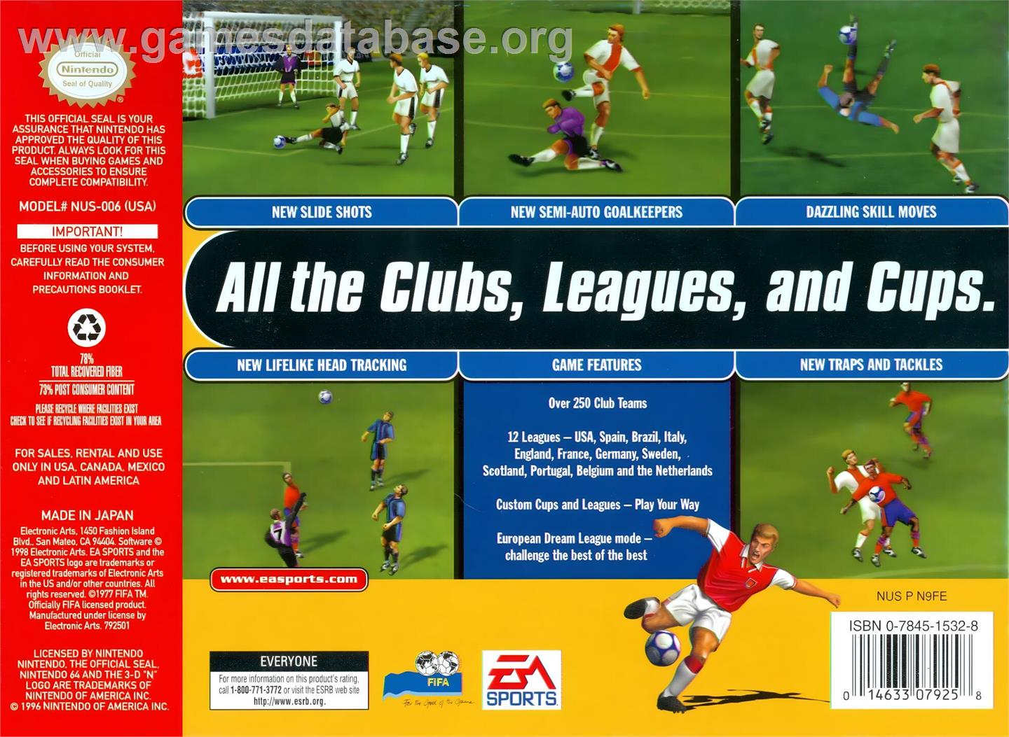 Fifa 99 - Nintendo N64 - Artwork - Box Back