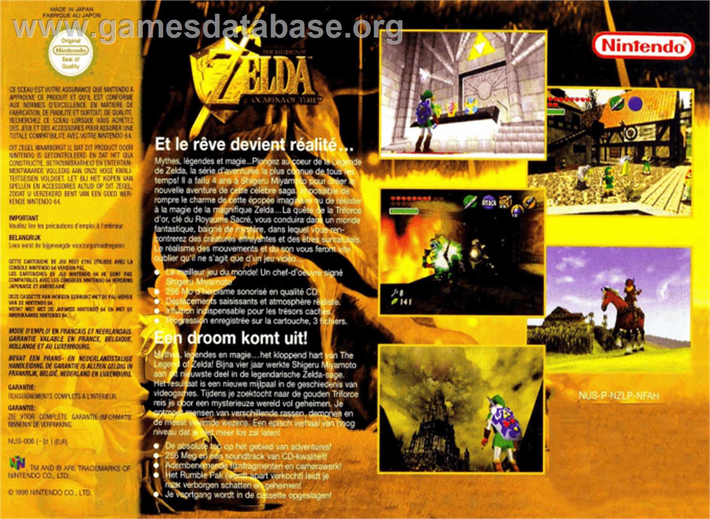 Legend of Zelda: Ocarina of Time - Nintendo N64 - Artwork - Box Back