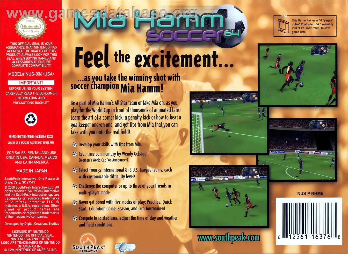 Michael Owen's World League Soccer 2000 - Nintendo N64 - Artwork - Box Back