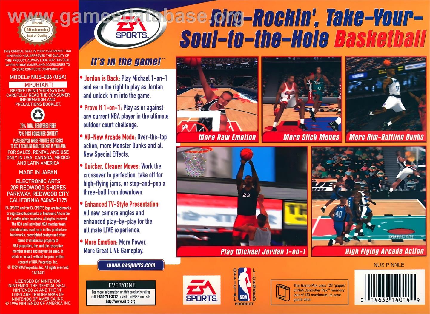 Nba Live 2000 - Nintendo N64 - Artwork - Box Back