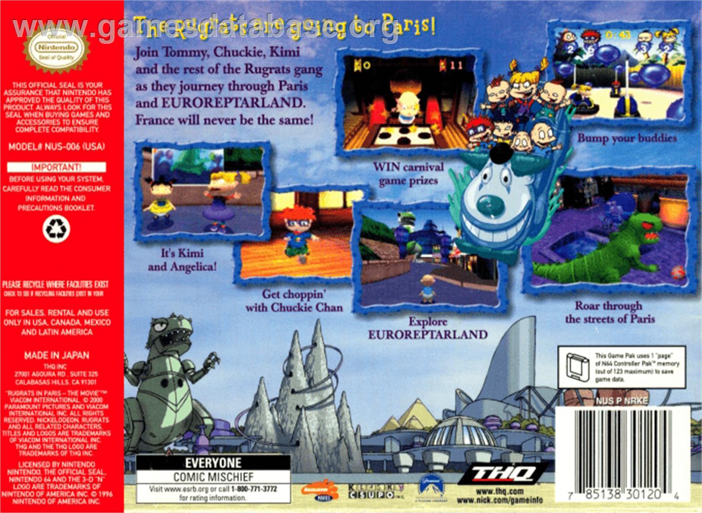 Rugrats in Paris: The Movie - Nintendo N64 - Artwork - Box Back