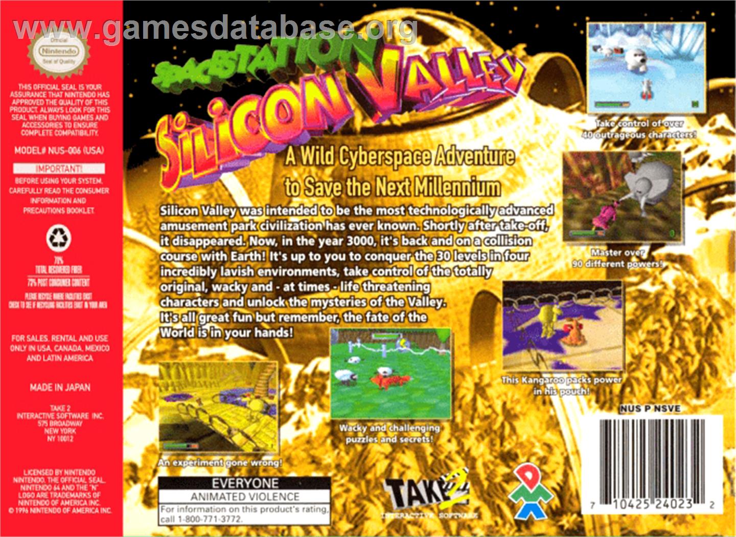 Space Station Silicon Valley - Nintendo N64 - Artwork - Box Back