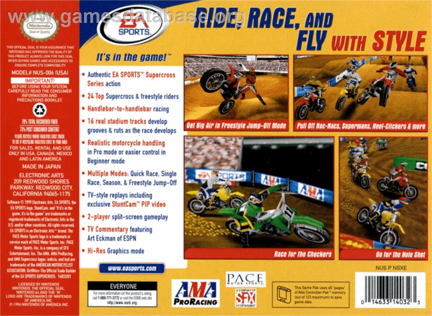 Super Cross 2000 - Nintendo N64 - Artwork - Box Back