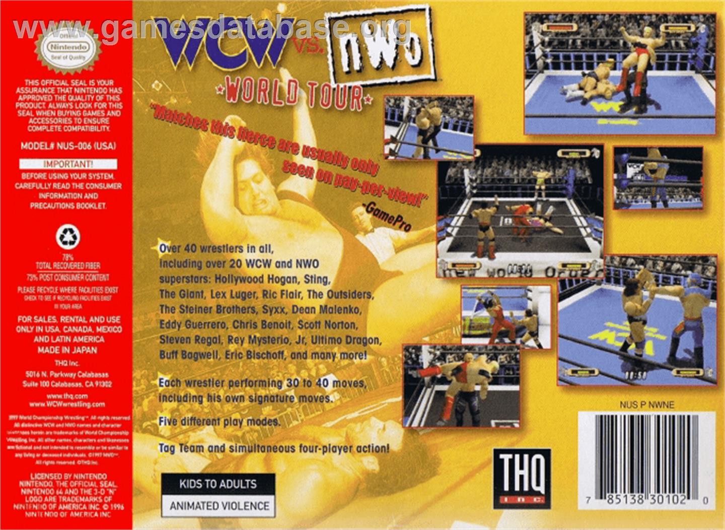WCW vs. NWO: World Tour - Nintendo N64 - Artwork - Box Back