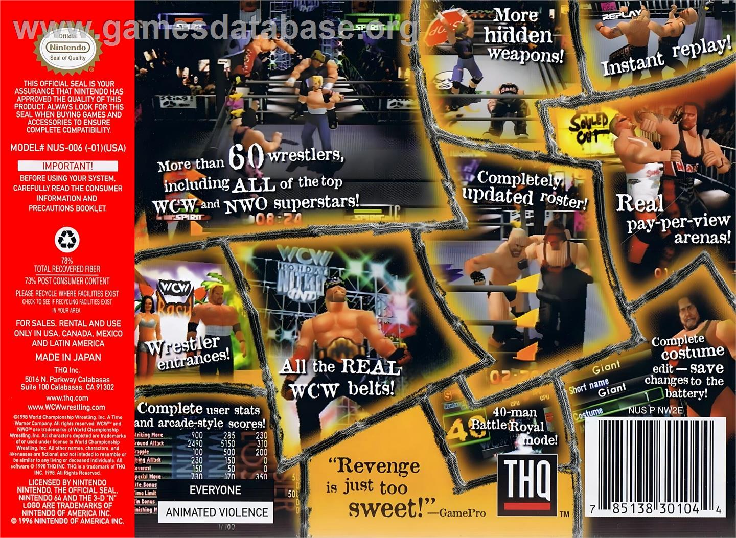 Wcw-nwo Revenge - Nintendo N64 - Artwork - Box Back
