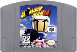 Cartridge artwork for Bomberman 64 on the Nintendo N64.