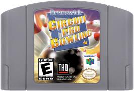 Cartridge artwork for Brunswick Circuit Pro Bowling on the Nintendo N64.