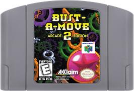 Cartridge artwork for Bust-a-move 2 - Arcade Edition on the Nintendo N64.