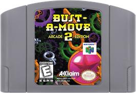 Cartridge artwork for Bust a Move 2 on the Nintendo N64.