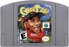 Cartridge artwork for Cyber Tiger on the Nintendo N64.