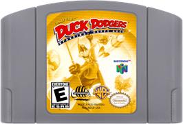 Cartridge artwork for Daffy Duck Starring as Duck Dodgers on the Nintendo N64.