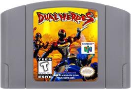 Cartridge artwork for Dual Heroes on the Nintendo N64.