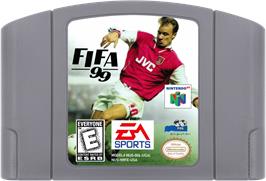 Cartridge artwork for FIFA 99 on the Nintendo N64.