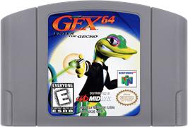 Cartridge artwork for Gex: Enter the Gecko on the Nintendo N64.