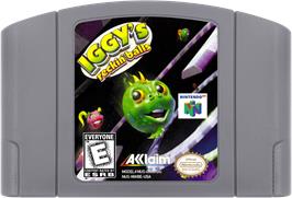 Cartridge artwork for Iggy's Reckin' Balls on the Nintendo N64.