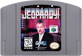 Cartridge artwork for Jeopardy! on the Nintendo N64.